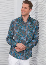 Green Pyschedelic Pattern Silky Shirt