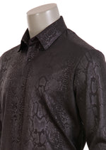 Black Snake Print Stretchy Shirt