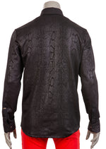 Black Snake Print Stretchy Shirt