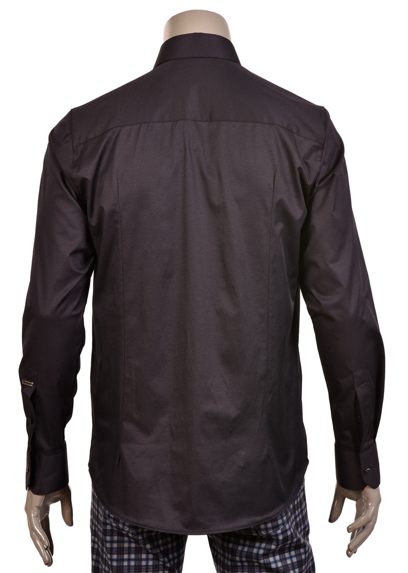 Black Front Panel Rhinestone Shirt