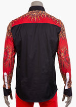 Black "Zodiac Sign" Print Silky Shirt