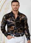 Blue Paisley Burnout Velvet Shirt