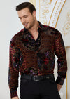 Red Roses Burnout Velvet Shirt