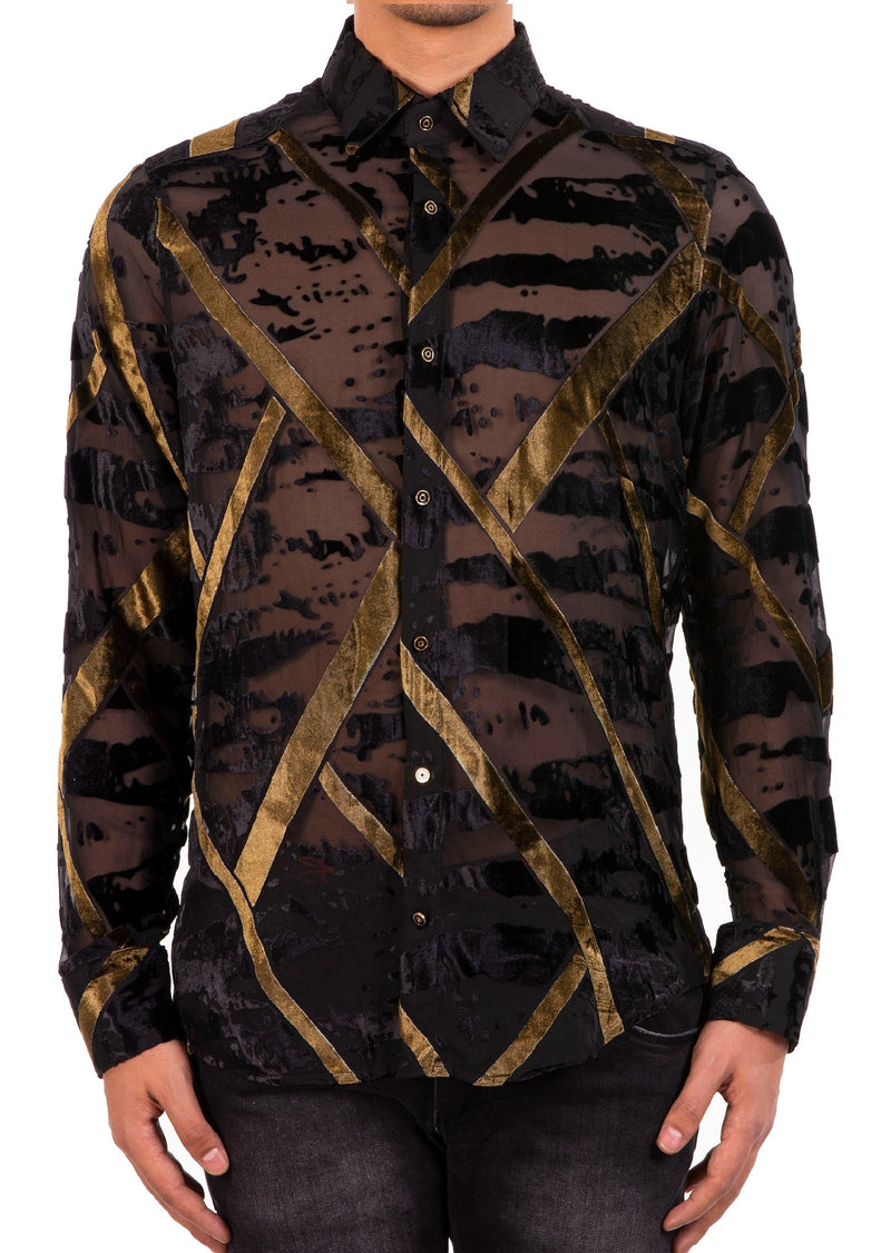 Black Gold "Miami" Velvet Shirt