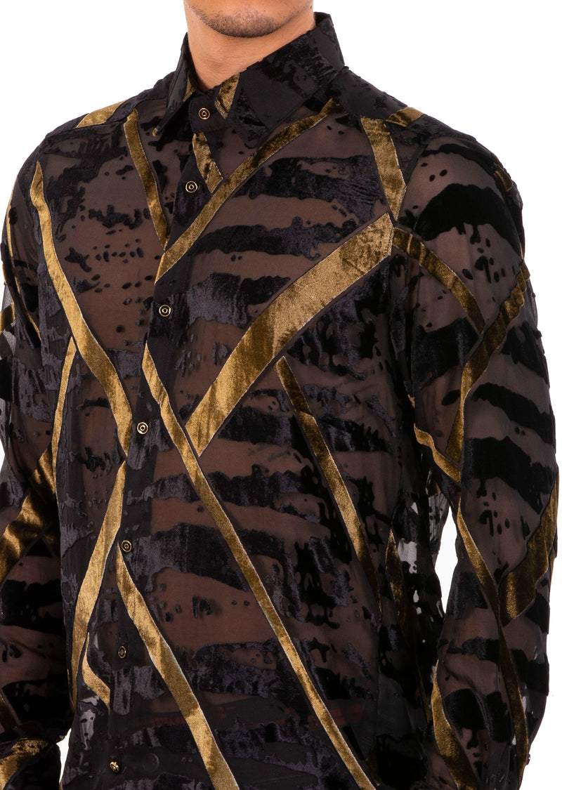 Black Gold "Miami" Velvet Shirt