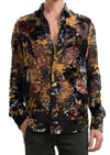 Black Floral Sheer Velvet Shirt