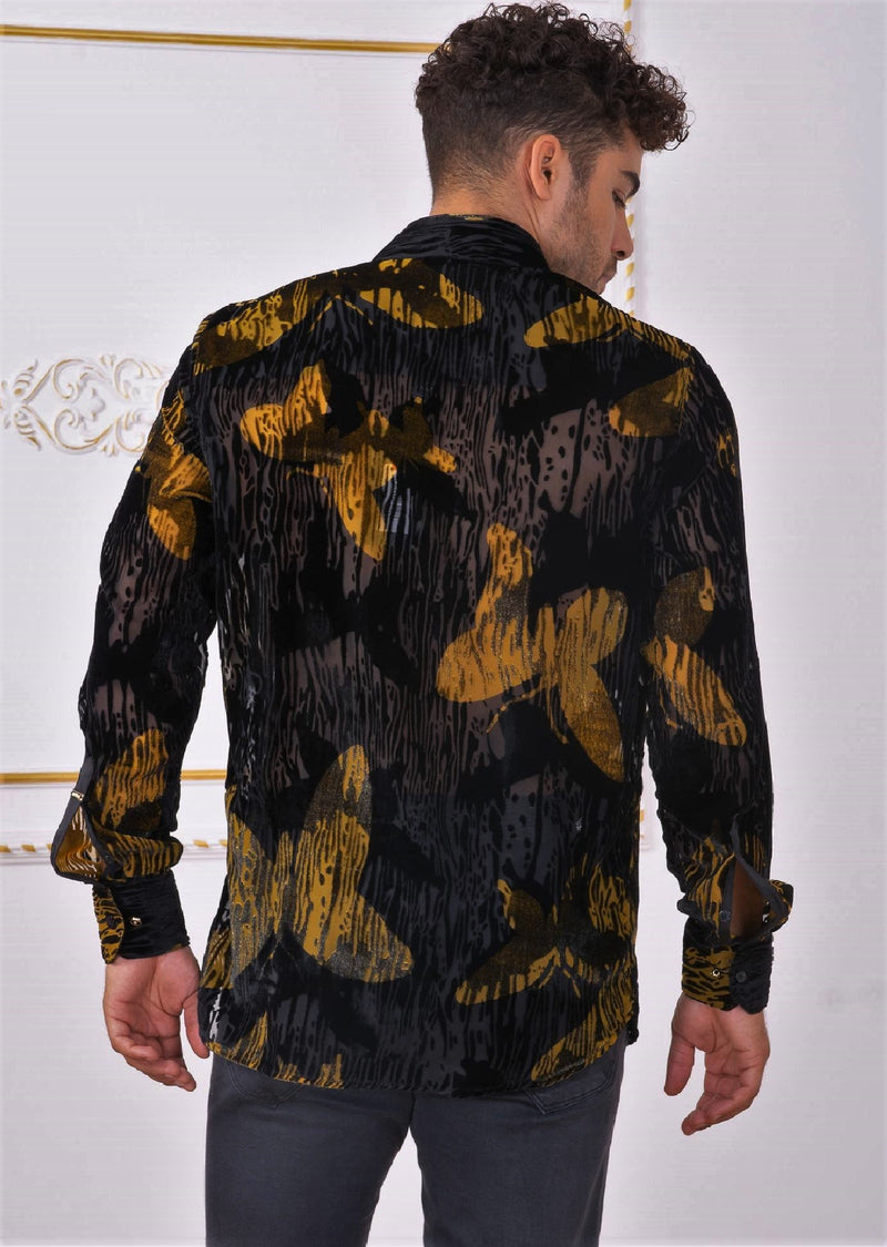 Black Yellow Dream Velvet Shirt