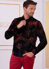 Black Burgundy Dream Velvet Shirt