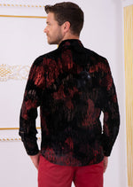 Black Burgundy Dream Velvet Shirt