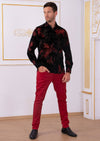 Black Burgundy Dream Velvet Shirt