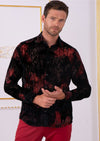 Black Burgundy Dream Velvet Shirt