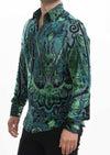 Green Motif Velvet Sheer Shirt