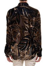 Brown Palm Velvet Sheer Shirt