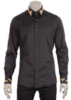 Black Baroque Embroidery Shirt