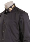 Black Baroque Embroidery Shirt