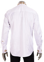 White Baroque Embroidery Rhinestone Shirt