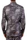 Black Silver Foil Long Sleeve Shirt