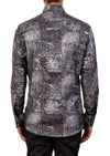 Black Silver Foil Long Sleeve Shirt