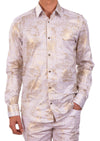 White Gold Foil Long Sleeve Shirt