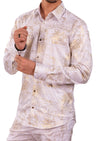 White Gold Foil Long Sleeve Shirt