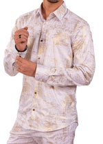 White Gold Foil Long Sleeve Shirt