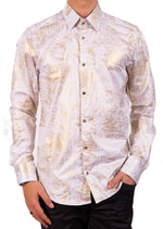 White Gold Foil Long Sleeve Shirt