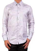 White Silver Foil Long Sleeve Shirt