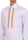 White Gold Meander Panel Rhinestone Shirt