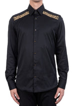Black Gold Shoulder Rhinestone Shirt
