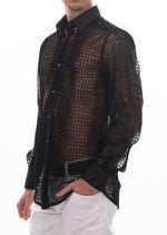 Black "Reptile" Sheer Shirt