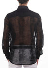 Black "Reptile" Sheer Shirt