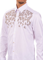 White Gold "Broken Heart" Rhinestone Shirt