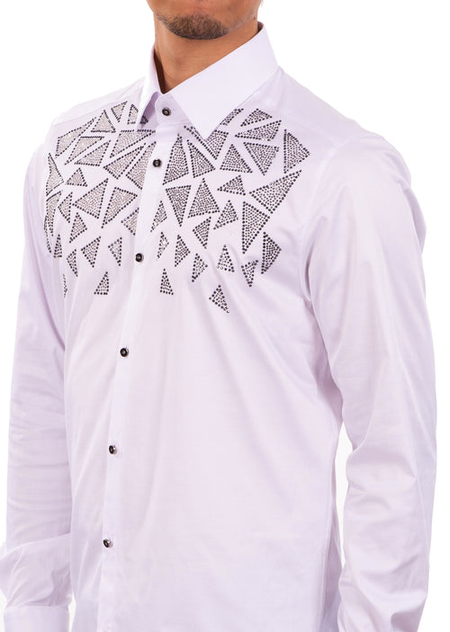 White Silver "Broken Heart" Rhinestone Shirt