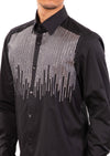 Black Silver "Rain drop" Rhinestone Shirt