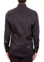 Black "Meander" Sheer  Shirt