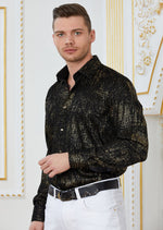 Black Gold Brushstroke Foil Shirt