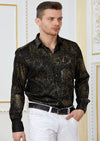 Black Gold Brushstroke Foil Shirt