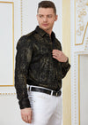 Black Gold Brushstroke Foil Shirt