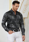 Black Silver Brushstroke Foil Shirt