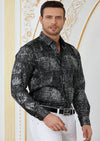 Black Silver Brushstroke Foil Shirt