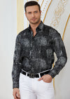 Black Silver Brushstroke Foil Shirt