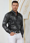 Black Silver Brushstroke Foil Shirt