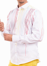 White Red Paint Brush Shirt