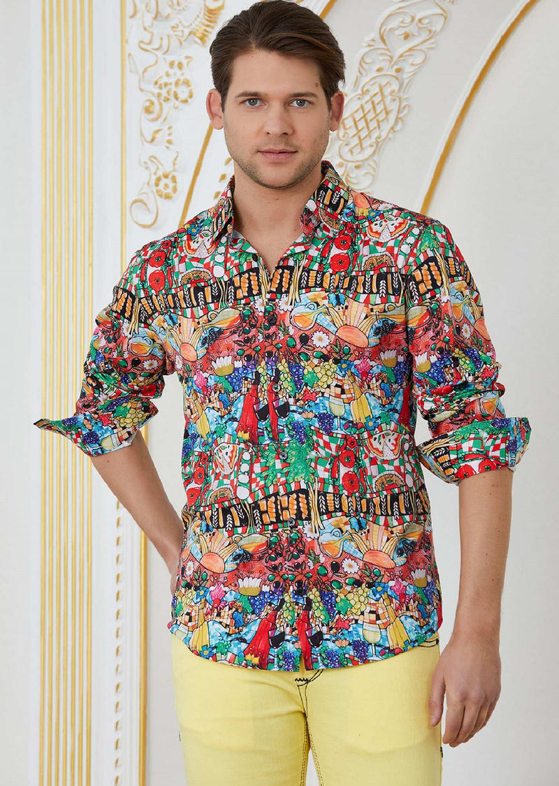 Red "The Feast" Silky Shirt