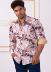 Beige "Miami" Floral Print Shirt