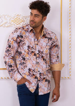 Beige "Miami" Floral Print Shirt