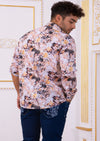 Beige "Miami" Floral Print Shirt