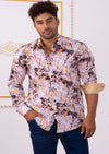 Beige "Miami" Floral Print Shirt