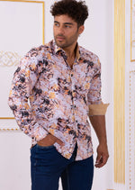 Beige "Miami" Floral Print Shirt