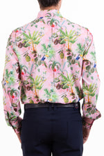 Pink Forest Floral Silky Print Shirt